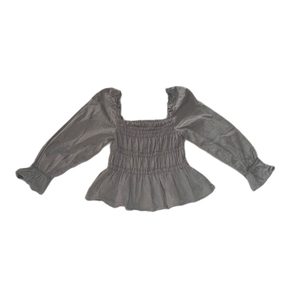 Who What Wear Chambray Square Neck OffShoulder 100% Cotton Peplum Top Women’s XS